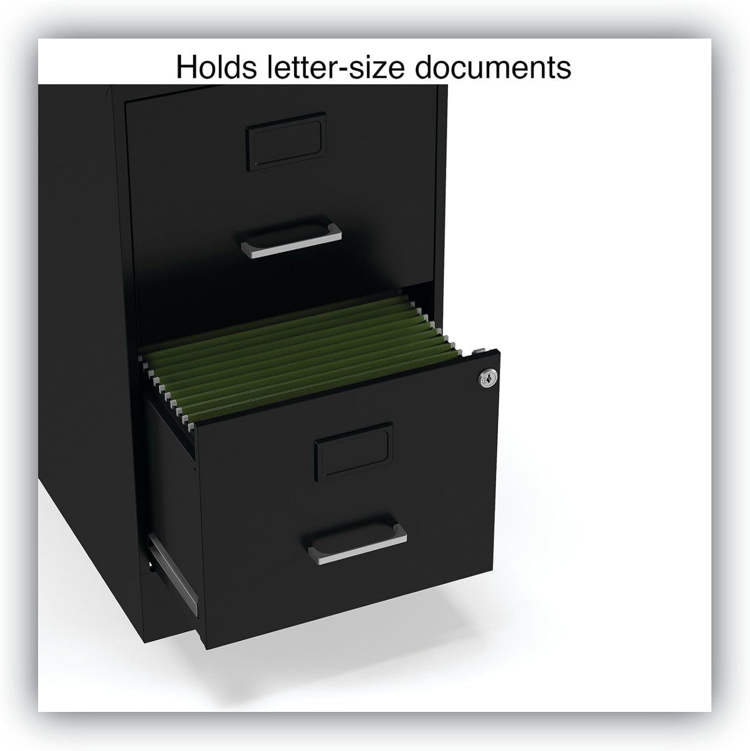 Soho Vertical File Cabinet, 2 Drawers: File/File, Letter, Black, 14" X 18" X 24.1"