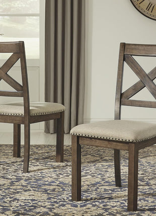 Signature Design by Ashley Moriville Set of 2 Upholstered Dining Room Chairs, 19", Brown, Modern Farmhouse Style