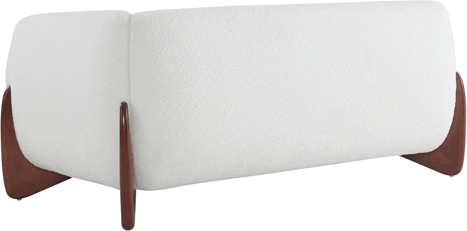 Alma 63" Boucle Loveseat with Wood Legs, 2 Seater Sofa Couches for Living Room, Upholstered Couch Chair, Soft Seating Lounge Sofa Chair, Cozy Loveseat with Armrest, Beige