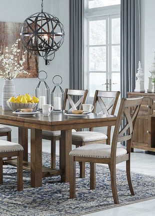 Signature Design by Ashley Moriville Set of 2 Upholstered Dining Room Chairs, 19", Brown, Modern Farmhouse Style