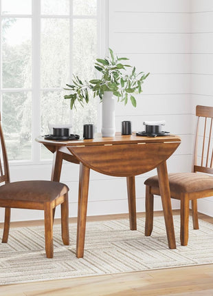 Berringer Spindle Back Dining Chairs (Set of 2) by Signature Design by Ashley – Rustic Light Brown Finish with Upholstered Cushioned Seats