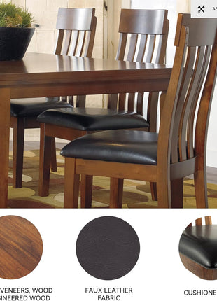 Signature Design by Ashley Ralene Medium Brown Rake Back Dining Room Chairs, Set of 2