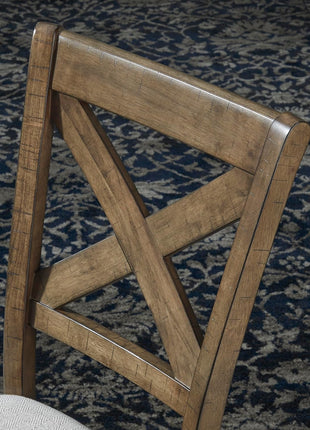 Signature Design by Ashley Moriville Set of 2 Upholstered Dining Room Chairs, 19", Brown, Modern Farmhouse Style