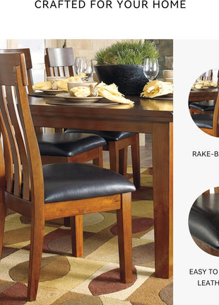 Signature Design by Ashley Ralene Medium Brown Rake Back Dining Room Chairs, Set of 2