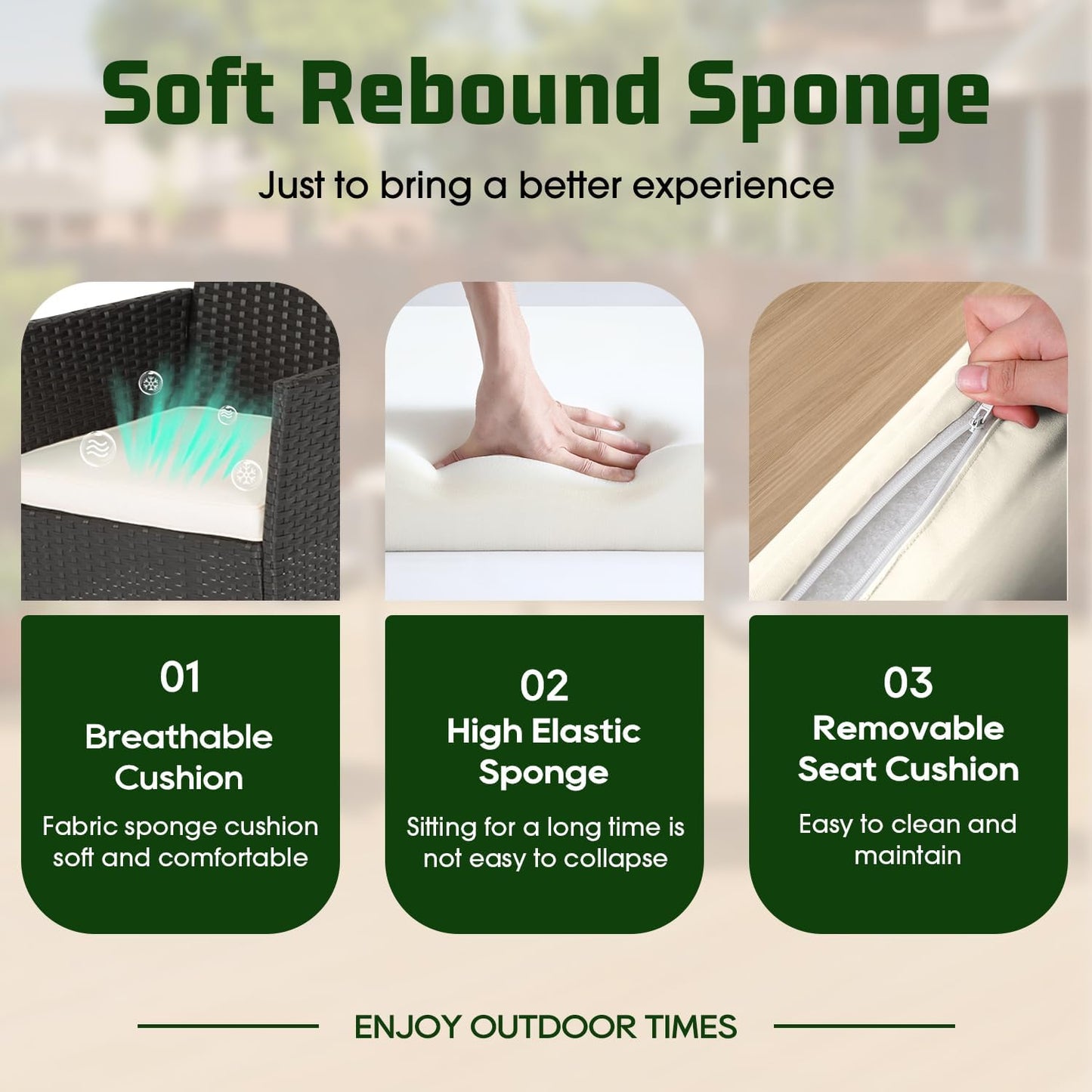 | 4-Piece Patio Furniture Set | Black | Outdoor Wicker Furniture with Coffee Table | Modern Rattan Chairs Conversation Set | Outdoor Seating | Weather-Resistant | for Porch, Garden, Lawn