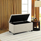 Upholstered Storage Rectangular Ottoman and Entryway Bench, Polyester, Beige, 35.5"W X 16.5"D X 17"H