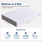 Memory Foam Mattress, Soft Plush Feel, 12 Inch, Queen, White/Grey