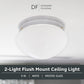 2-Lights Flush Mount Ceiling Light, 9 Inch Lighting Fixture for Kitchen, Bedroom, Bathroom, and Hallway, Frosted White Glass, White, 4732-WH