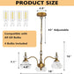 Vintage Brass Pendant Light,Gold Vintage Chandelier Light Fixture 3 Lights,Include 4 Light Bulbs Glass Pendant Light Crystal Hanging Light