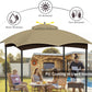 10X12 Replacement Gazebo Canopy Top Cover, Double Tiered Waterproof Canopy Roof for Lowe'S Allen Roth Gazebo #GF-12S004B-1 (Khaki, 10X12)