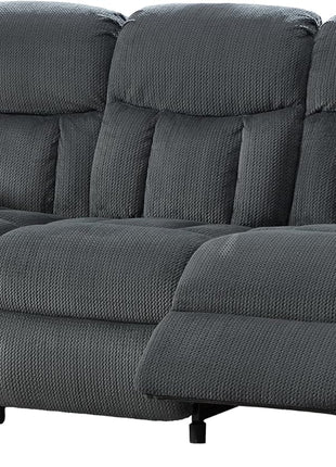 Power Reclining 3-Seater Sofa with Dual Wingback Design in Dark Gray