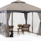 10X10 Outdoor Gazebo - Patio Gazebo with Mosquito Netting, Outdoor Canopies for Shade and Rain for Lawn, Garden, Backyard & Deck (Gray)