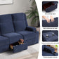 Large Manual Reclining Sofa 3-Seater Chenille Recliner Couch with Cup Holders, Wide Seat, Easy Assembly & Spill-Resistant Fabric Cozy Reclining Sofa for Living Room, Apartment, RV, Blue