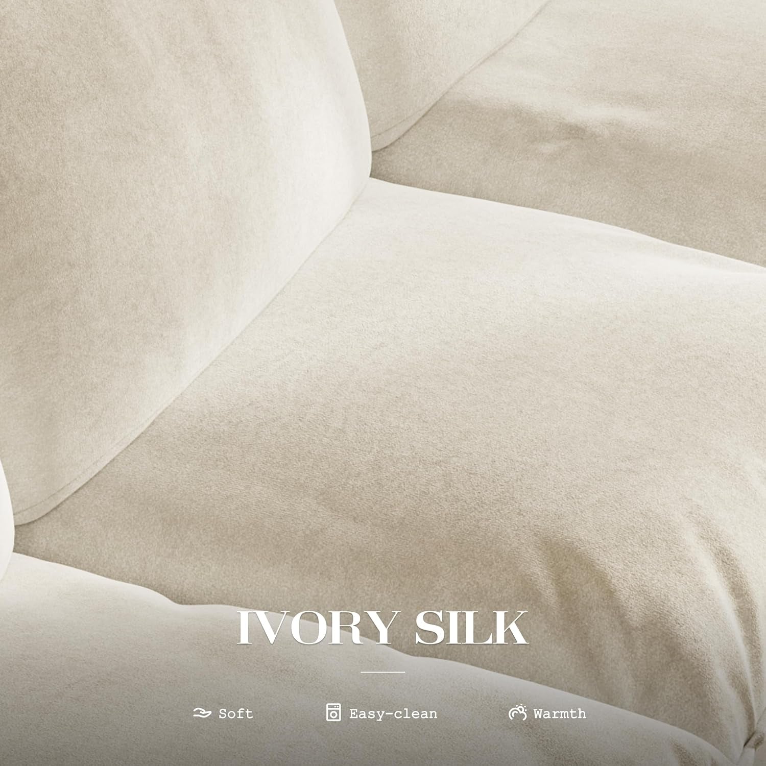 81'' down Blend Loveseat, Deep Seat Cloud Sofa with Feather-Filled Cushions, Ultra Soft Sink-In Comfort Couch for Living Room, Modern Oversized Sofa – Ivory White