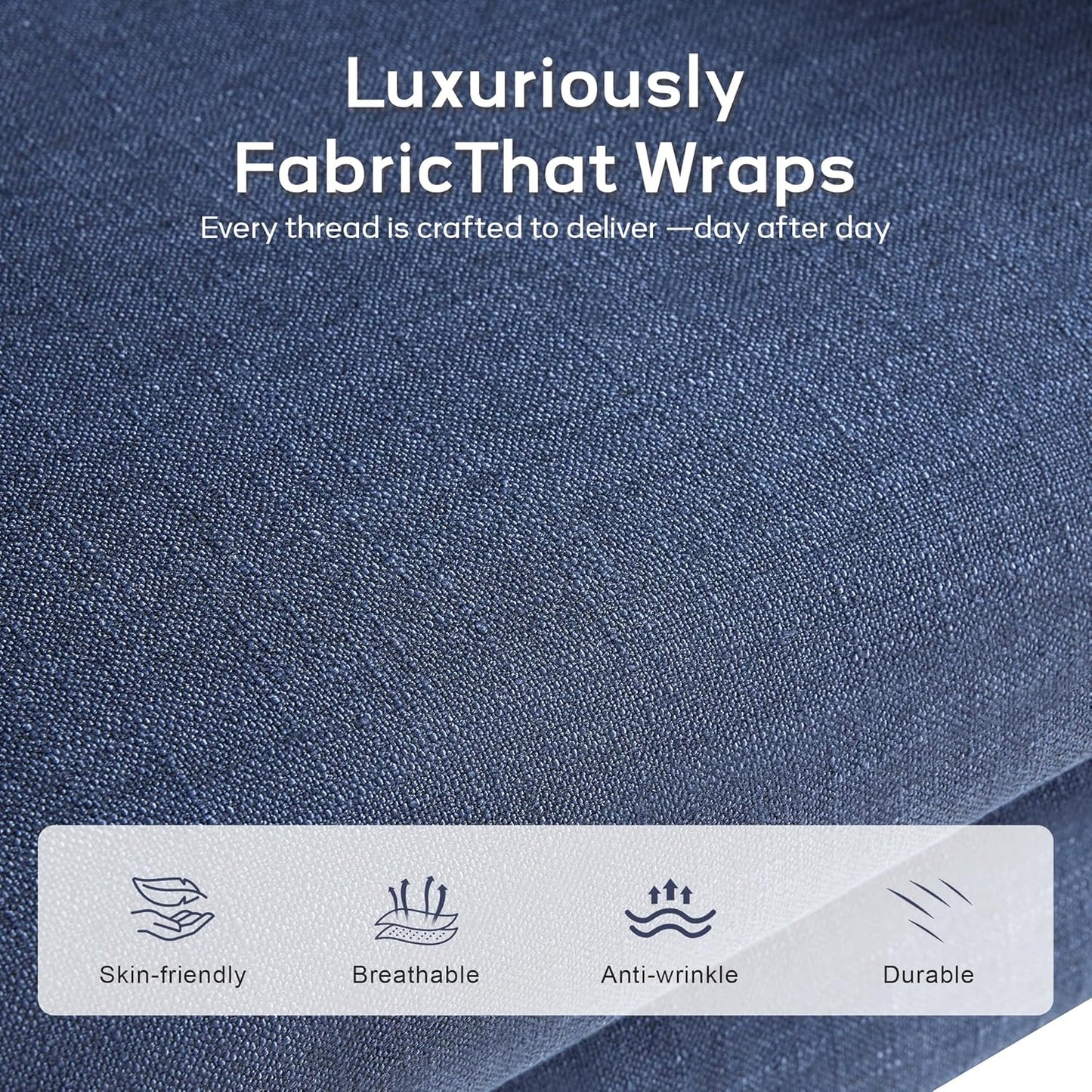 Accent Chair Living Room Chair, Upholstered Button Tufted Armchair, Linen Fabric Sofa Chairs for Bedroom, Living Room, Mid Century Modern Comfy Reading Chair (Dark Blue)