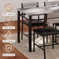 Dining Table Set for 4, Wood Kitchen Table with Upholstered Chairs for Kitchen Room and Small Spaces, Grey