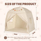 Large Teepee Tent for Kids: with Star Lights & Flags - Tent for Kids Indoor Kids Teepee for Boys & Girls - Playhouse inside Canopy Bed for Playroom Gift Toys (Cream)