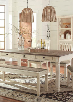 Bolanburg French Country Dining Room Server by Signature Design by Ashley, Featuring 3 Doors and 2 Adjustable Shelves, Wood Construction, Dimensions: 57.88" W x 18.13" D x 36" H, Elegant Two-Tone White and Brown Finish