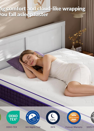 12-Inch Queen Mattress - Plush Cooling Gel Memory Foam Designed for Side Sleepers, Exceptional Pressure Relief, Fiberglass-Free, 365-Night Trial