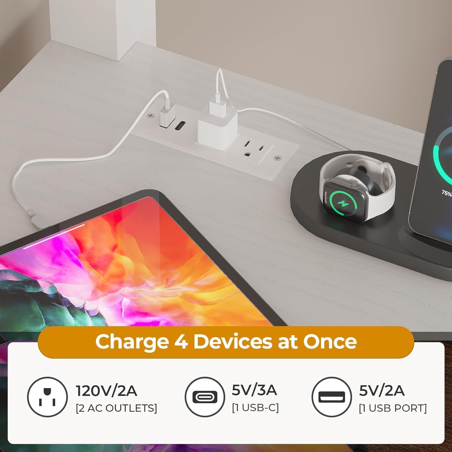 Twin Size Loft Bed with Desk and 8 Storage Drawers, Metal Kids Loft Bed Twin with LED Lights & Charging Sation, Storage Shelves, 13.1" H Safety Guard & Ladder, No Box Spring Needed, White