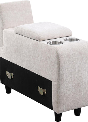 Elegant 127" L-Shaped Sectional Sofa with Movable Ottoman, USB Ports, and Hidden Storage, Accommodating 7 with Cozy Pillows in Chic Beige