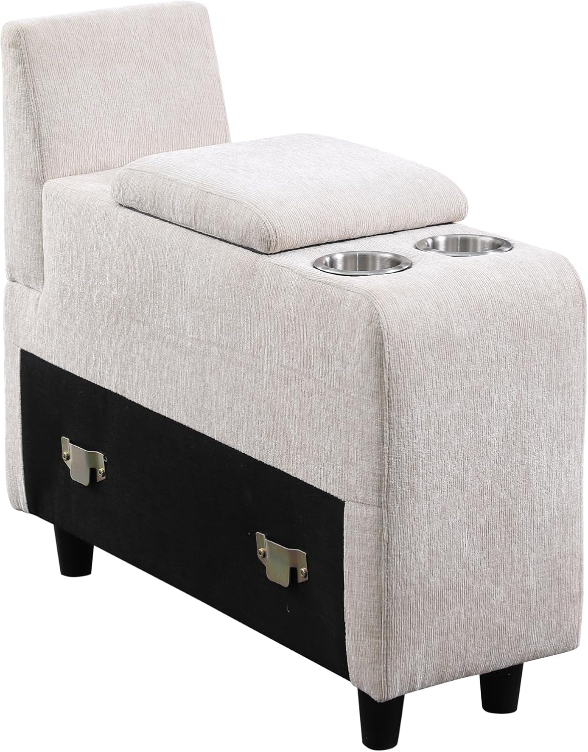 127" L-Shaped Sectional Couches for Living Room with Movable Ottoman,2 Cup Holders & USB Ports,7 Seat Chenille Upholstered Sofa W/6 Throw Pillows & Hidden Storage Box,Diy Combination,Beige