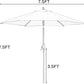 7.5' Patio Umbrella Outdoor Table Market Umbrella with Push Button Tilt/Crank, 6 Ribs (Tan)