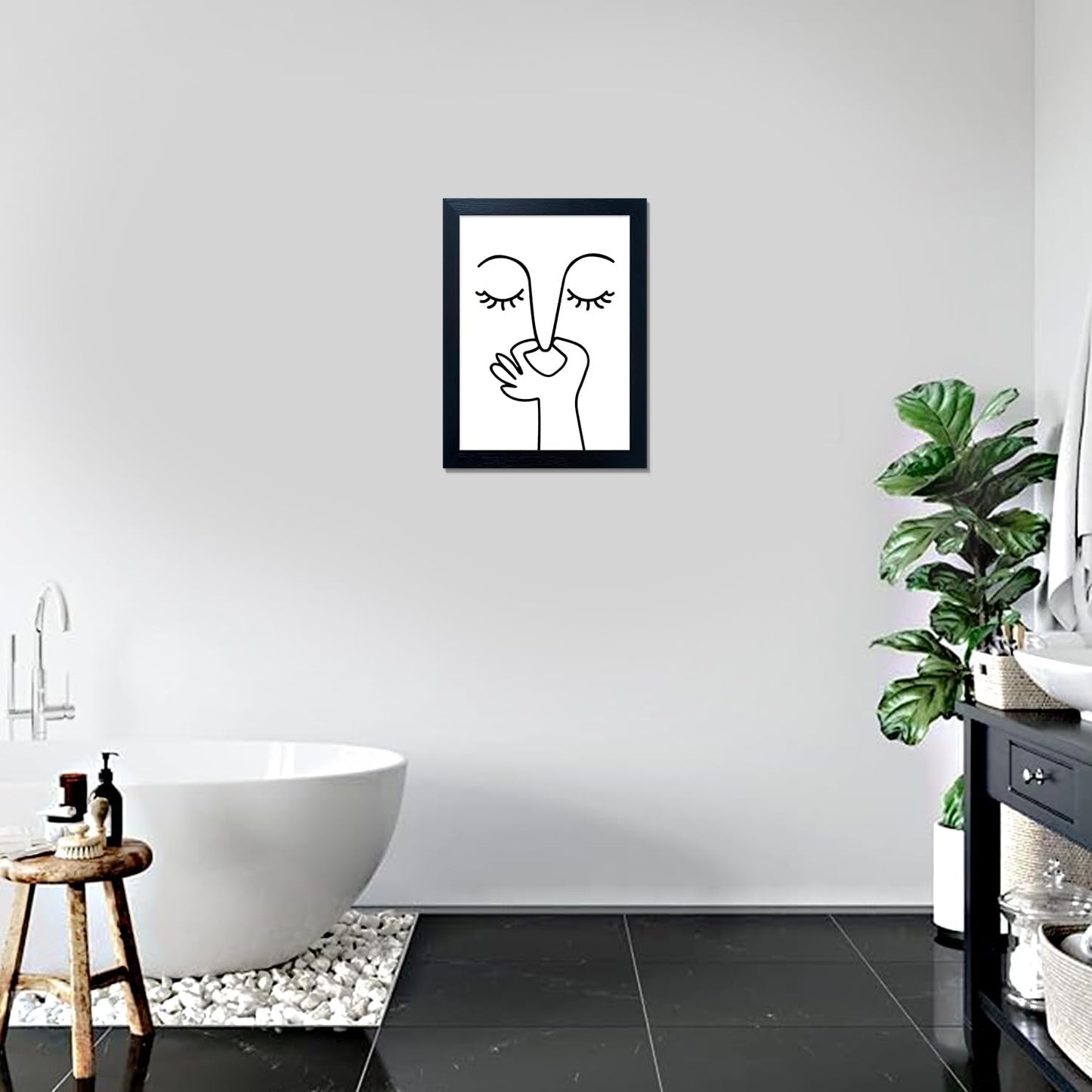 Black and White Bathroom Wall Decor Bad Smell Humorous Wall Art Funny Guest Toilet Picture Print Painting Modern Minimalistic Bathroom Sign