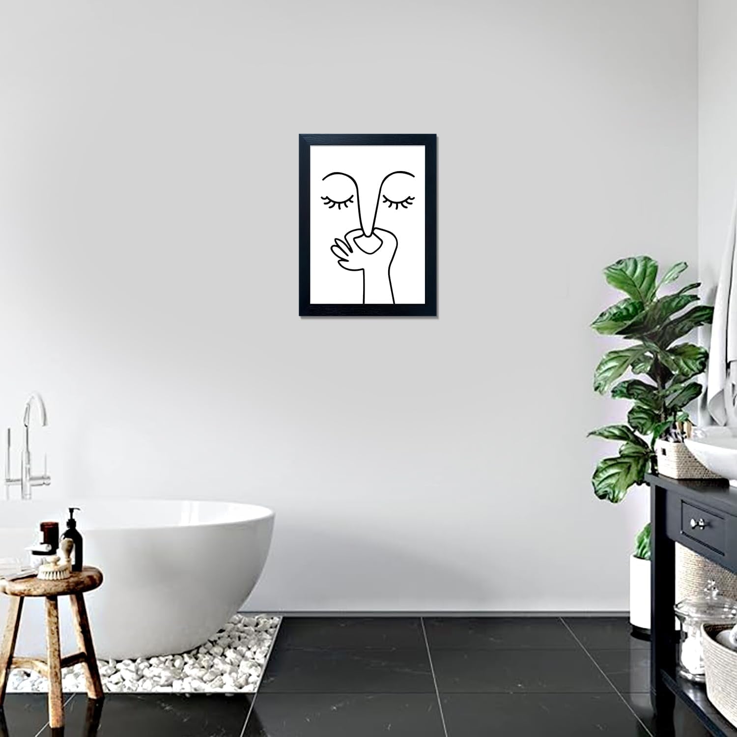 Black and White Bathroom Wall Decor Bad Smell Humorous Wall Art Funny Guest Toilet Picture Print Painting Modern Minimalistic Bathroom Sign