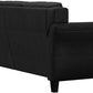 Lifestyle Solutions Harrington Sofa Upholstered Microfiber Fabric Curved Arms, Black