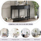 Half-Moon Console Table, Retro Sofa Table with 3 Storage Drawers and Shelf, Solid Wood Side Table for Entryway Living Room Bedroom, Black