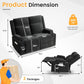 Loveseat Recliner Sofa, Double Recliner Loveseat with Adjustable Footrest & Cup Holder, Wall Hugger Sofa for Living Room & Home Theater & Rv(Black)