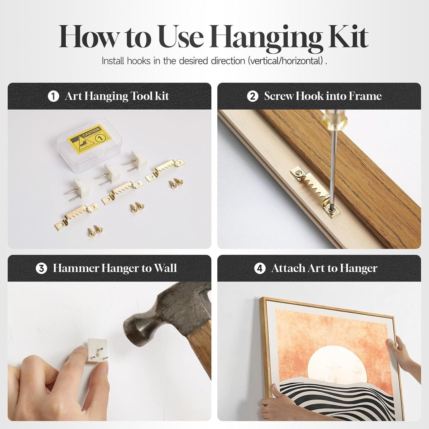 Framed Boho Abstract Sun Wall Art for Living Room, Orange Sunset Vertical Mid Century Modern Canvas Artwork for Walls, Bohemian Stripes Painting Print Wall Decor for Bedroom Home Office, 24X36 Inch