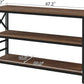Sofa Table,Industrial Console Table with Storage,Entryway Table with Engineered Wood and Metal,Rustic 3 Tier Shelf for Living Room,Hallway,Brown,47 Inch
