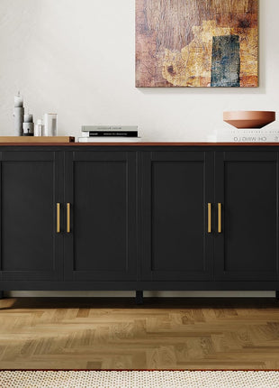 60" Modern Sideboard Buffet Cabinet with Adjustable Shelves, Versatile Storage Solution for Dining Room, Living Room, Kitchen, and Entryway