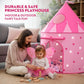 Princess Castle Pop up Tent & Dress up Set – Kids Pink Playhouse Tent for Girls with Glow in the Dark Stars, Foldable Indoor Outdoor Toddler or Baby Girl Tent with Carrying Case
