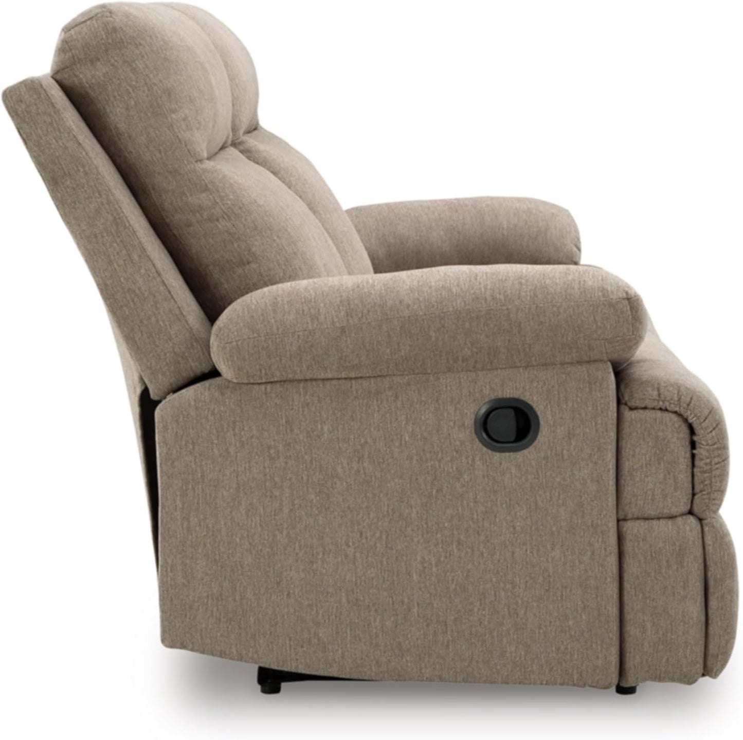 Yarrow Lane Classic Chenille Manual Pull Tab Reclining Sofa with Drop down Table and USB Charging, Light Brown
