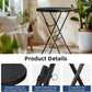 Cocktail Table 28In High Top round Folding Indoor Outdoor, Plastic Bar Height Foldable Bistro Tall Table for Party, Patio, Dining Room, Kitchen, Events, Removable Locking Legs, Black