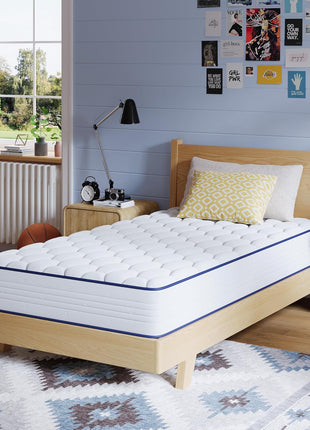 6-Inch Twin Hybrid Mattress - Medium Soft Foam and Spring Combination, Breathable Fabric, Adaptive Support, CertiPUR-US Certified, Perfect for Guest and Children's Bedrooms