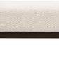 Arden Minimalist Style Rectangular Loop Yarn Fabric Ottoman Bench, Rubberwood Frame, Entryway Bench, Living Room Sofa Extra Seat, End of Bed Footstool, Beige+Brown