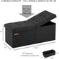 31.5 Inches Ottoman with Storage, Folding Ottoman Bench Small Foot Rest Stool, Bedroom Bench with Flipping Lid, Linen Black