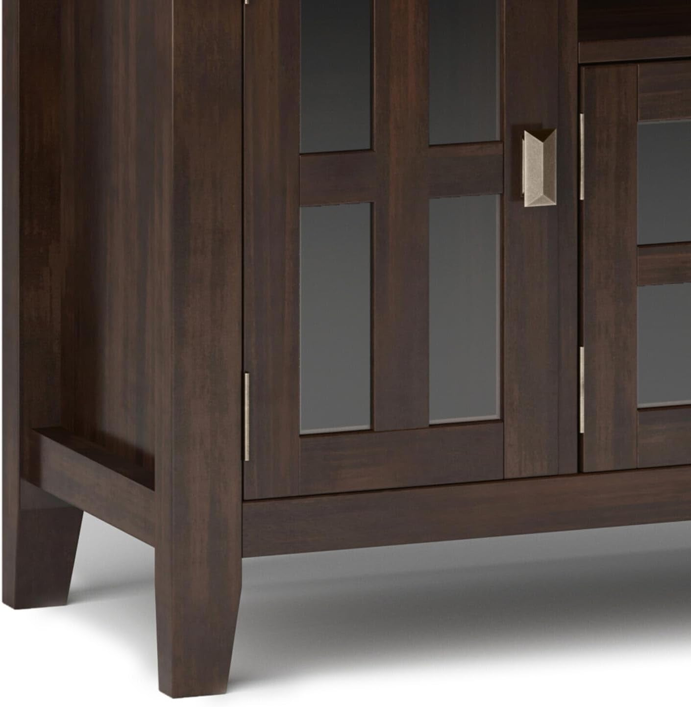 Artisan TV Stand - 53 Inch Wide Solid Wood Tall Media Console in Russet Brown, Contemporary Entertainment Center for Living Room for Tvs up to 60 Inches with Drawers and Cable Management