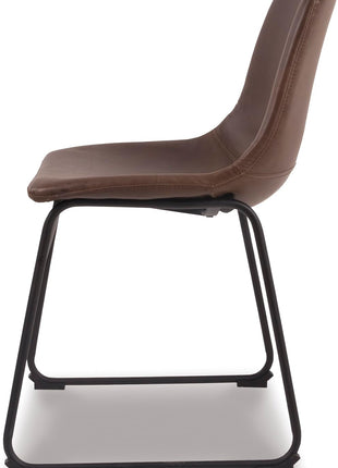 Signature Design by Ashley Centiar Mid-Century Dining Bucket Chairs, Set of 2, Black and Brown