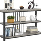 Console Tables for Entryway, Sofa Table with 3 Tier Storage for Living Room Hallway Foyer behind Couch, Rustic Light Grey