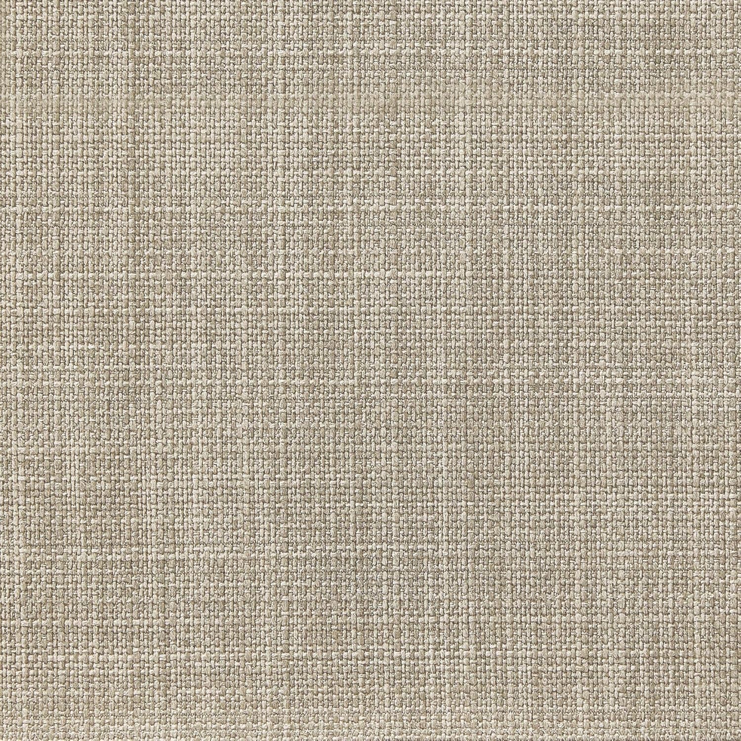 round Linen Ottoman with Storage, Tufted Upholstered Footstool for Living Room and Bedroom, 20" X 17", Linen Burlap Beige