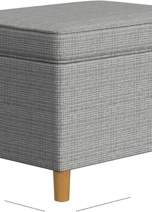 Dinah Collection Modern Storage Ottoman with Sage Mini Grid Pattern for Living Room and Bedroom