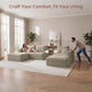 Modular Sectional Sofa | 108" Cloud Couch with Cozy Textured Corduroy,U-Shaped Boneless Couch Pit Sofa,High-Density Foam Convertible Floor Couch for Home,1400Lbs Support | Oat Beige | 2 Manageable Boxes