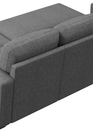 Elegant L-Shaped Modular Sectional Sleeper Sofa with Pull-Out Bed and Integrated Storage in Dark Grey