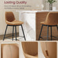 Bar Stools Set of 2, Counter Height Bar Stools with Back, Ergonomic Backrest, Synthetic Leather, Metal Legs, 24.8-Inch Tall Barstools for Kitchen Island Home Bar, Easy Assembly, Caramel Brown