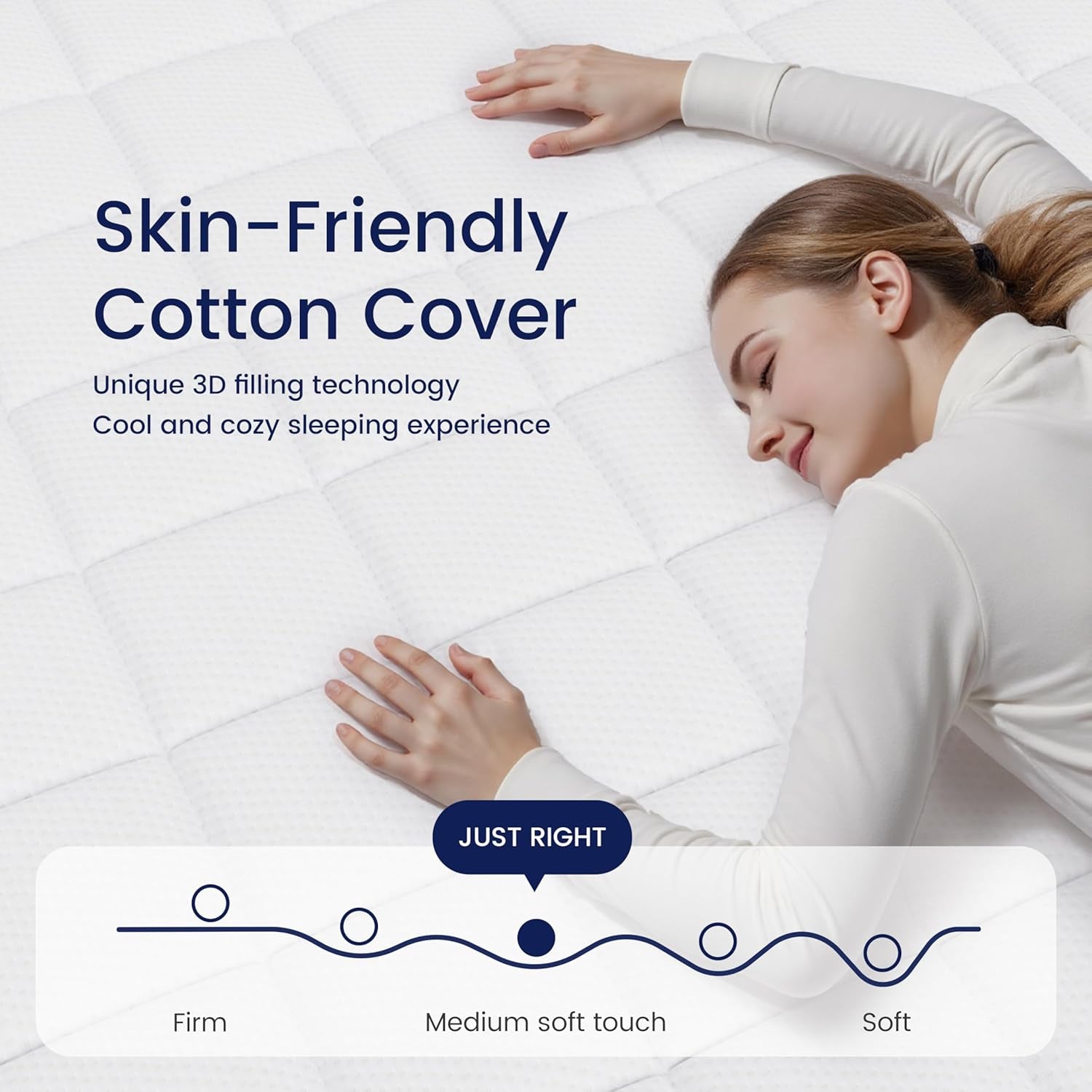 Queen Size Mattresses, 16 Inch Queen Mattress in a Box, Medium Pocket Spring and Gel Memory Foam for Superior Comfort, Pressure Relief, Strong Edge Support